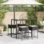 5-teiliges Gartenset mit schwarzen PE-Rattan-Kissen von , Gartensets - Ref: Foro24-3261466, Preis: 312,72 €, Rabatt: %