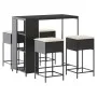 Juego de bar de jardín de 5 piezas con cojines ratán PE negro de , Conjuntos de jardín - Ref: Foro24-3261493, Precio: 306,47 ...