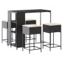 Juego de bar de jardín de 5 piezas con cojines ratán PE negro by , Garden sets - Ref: Foro24-3261493, Price: 305,72 €, Discou...