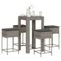 Juego de bar de jardín de 5 piezas con cojines ratán PE gris by , Garden sets - Ref: Foro24-3261451, Price: 296,53 €, Discoun...