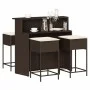 Juego de bar de jardín de 5 piezas con cojines ratán PE marrón de , Conjuntos de jardín - Ref: Foro24-3261485, Precio: 411,94...