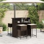 5-teiliges Gartenset mit braunen PE-Rattan-Kissen. von , Gartensets - Ref: Foro24-3261485, Preis: 411,94 €, Rabatt: %
