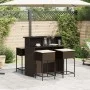 Juego de bar de jardín de 5 piezas con cojines ratán PE marrón de , Conjuntos de jardín - Ref: Foro24-3261485, Precio: 411,94...