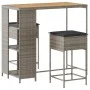 Juego de bar de jardín de 3 piezas con cojines ratán PE gris de , Conjuntos de jardín - Ref: Foro24-3261498, Precio: 237,69 €...
