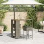 Juego de bar de jardín de 3 piezas con cojines ratán PE gris de , Conjuntos de jardín - Ref: Foro24-3261498, Precio: 237,69 €...