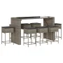 9-teiliges Gartenset für die Bar mit grauen PE-Rattan-Kissen. von , Gartensets - Ref: Foro24-3261514, Preis: 551,72 €, Rabatt: %