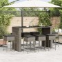 Juego de bar de jardín 9 piezas con cojines ratán PE gris by , Garden sets - Ref: Foro24-3261514, Price: 560,81 €, Discount: %