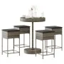 Mesa y taburetes altos jardín 5 piezas y cojines ratán PE gris by , Garden sets - Ref: Foro24-3261445, Price: 289,69 €, Disco...