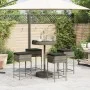 Mesa y taburetes altos jardín 5 piezas y cojines ratán PE gris by , Garden sets - Ref: Foro24-3261445, Price: 289,69 €, Disco...