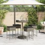 Mesa y taburetes altos jardín 5 piezas y cojines ratán PE gris by , Garden sets - Ref: Foro24-3261445, Price: 294,38 €, Disco...
