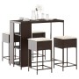 Juego de bar de jardín de 5 piezas con cojines ratán PE marrón by , Garden sets - Ref: Foro24-3261491, Price: 320,77 €, Disco...