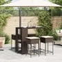 Juego de bar de jardín de 5 piezas con cojines ratán PE marrón de , Conjuntos de jardín - Ref: Foro24-3261491, Precio: 320,77...
