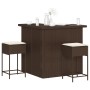 Juego de bar de jardín de 3 piezas con cojines ratán PE marrón by , Garden sets - Ref: Foro24-3261500, Price: 280,73 €, Disco...