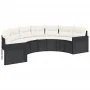 Sofá de jardín semicircular con cojines ratán sintético negro by , Outdoor sofas - Ref: Foro24-3318513, Price: 440,49 €, Disc...