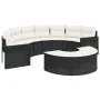 Sofá de jardín semicircular con cojines ratán sintético negro by , Outdoor sofas - Ref: Foro24-3318513, Price: 440,49 €, Disc...