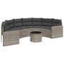 Halbrundes Gartensofa mit Tisch und grauen PE-Rattan-Kissen. von , Outdoor-Sofas - Ref: Foro24-3318518, Preis: 408,83 €, Raba...