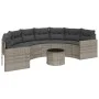 Sofá de jardín semicircular con mesa y cojines ratán PE gris by , Outdoor sofas - Ref: Foro24-3318518, Price: 484,75 €, Disco...