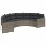 Sofá de jardín semicircular con mesa y cojines ratán PE gris by , Outdoor sofas - Ref: Foro24-3318518, Price: 484,75 €, Disco...