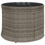 Sofá de jardín semicircular con mesa y cojines ratán PE gris de , Sofás de exterior - Ref: Foro24-3318518, Precio: 434,69 €