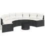 Sofá de jardín semicircular con mesa y cojines ratán PE negro by , Outdoor sofas - Ref: Foro24-3318526, Price: 456,74 €, Disc...