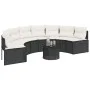 Sofá de jardín semicircular con mesa y cojines ratán PE negro by , Outdoor sofas - Ref: Foro24-3318526, Price: 456,74 €, Disc...
