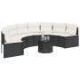 Sofá de jardín semicircular con mesa y cojines ratán PE negro by , Outdoor sofas - Ref: Foro24-3318526, Price: 427,02 €, Disc...