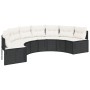 Sofá de jardín semicircular con mesa y cojines ratán PE negro by , Outdoor sofas - Ref: Foro24-3318526, Price: 427,02 €, Disc...