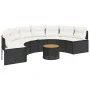 Sofá de jardín semicircular con mesa y cojines ratán PE negro by , Outdoor sofas - Ref: Foro24-3318530, Price: 467,68 €, Disc...