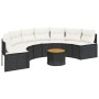 Sofá de jardín semicircular con mesa y cojines ratán PE negro by , Outdoor sofas - Ref: Foro24-3318530, Price: 385,76 €, Disc...