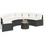 Sofá de jardín semicircular con mesa y cojines ratán PE negro by , Outdoor sofas - Ref: Foro24-3318530, Price: 467,68 €, Disc...