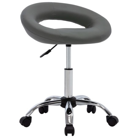 Grauer Arbeitsstuhl aus Kunstleder mit Rollen von vidaXL, Bürostühle - Ref: Foro24-323668, Preis: 74,45 €, Rabatt: %