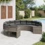 Sofá de jardín redondo con cojines ratán sintético gris by , Outdoor sofas - Ref: Foro24-3318532, Price: 631,80 €, Discount: %