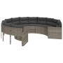 Runder Gartensofa mit grauen Kissen aus synthetischem Rattan. von , Outdoor-Sofas - Ref: Foro24-3318532, Preis: 523,99 €, Rab...