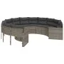Sofá de jardín redondo con cojines ratán sintético gris by , Outdoor sofas - Ref: Foro24-3318532, Price: 631,80 €, Discount: %