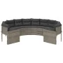 Sofá de jardín redondo con cojines ratán sintético gris by , Outdoor sofas - Ref: Foro24-3318532, Price: 631,80 €, Discount: %