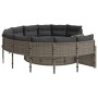 Runder Gartensofa mit grauen Kissen aus synthetischem Rattan. von , Outdoor-Sofas - Ref: Foro24-3318532, Preis: 523,99 €, Rab...