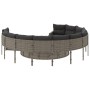 Runder Gartensofa mit grauen Kissen aus synthetischem Rattan. von , Outdoor-Sofas - Ref: Foro24-3318532, Preis: 523,99 €, Rab...