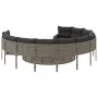 Sofá de jardín redondo con cojines ratán sintético gris by , Outdoor sofas - Ref: Foro24-3318532, Price: 631,80 €, Discount: %