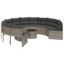Sofá de jardín redondo con mesa y cojines ratán PE gris by , Outdoor sofas - Ref: Foro24-3318545, Price: 556,77 €, Discount: %