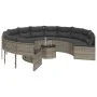 Sofá de jardín redondo con mesa y cojines ratán PE gris by , Outdoor sofas - Ref: Foro24-3318545, Price: 673,20 €, Discount: %