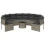 Sofá de jardín redondo con mesa y cojines ratán PE gris by , Outdoor sofas - Ref: Foro24-3318545, Price: 673,20 €, Discount: %