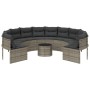 Sofá de jardín redondo con mesa y cojines ratán PE gris by , Outdoor sofas - Ref: Foro24-3318545, Price: 556,77 €, Discount: %