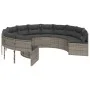 Sofá de jardín redondo con mesa y cojines ratán PE gris by , Outdoor sofas - Ref: Foro24-3318545, Price: 673,20 €, Discount: %
