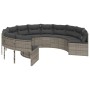 Sofá de jardín redondo con mesa y cojines ratán PE gris by , Outdoor sofas - Ref: Foro24-3318545, Price: 556,77 €, Discount: %