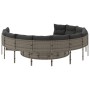 Sofá de jardín redondo con mesa y cojines ratán PE gris by , Outdoor sofas - Ref: Foro24-3318545, Price: 556,77 €, Discount: %