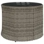 Sofá de jardín redondo con mesa y cojines ratán PE gris by , Outdoor sofas - Ref: Foro24-3318545, Price: 673,20 €, Discount: %