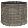 Sofá de jardín redondo con mesa y cojines ratán PE gris by , Outdoor sofas - Ref: Foro24-3318545, Price: 556,77 €, Discount: %