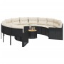 Sofá de jardín redondo con mesa y cojines ratán PE negro von , Outdoor-Sofas - Ref: Foro24-3318539, Preis: 562,76 €, Rabatt: %