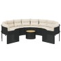 Sofá de jardín redondo con mesa y cojines ratán PE negro von , Outdoor-Sofas - Ref: Foro24-3318539, Preis: 562,76 €, Rabatt: %