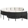 Sofá de jardín redondo con mesa y cojines ratán PE negro by , Outdoor sofas - Ref: Foro24-3318539, Price: 678,68 €, Discount: %